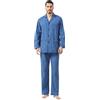 kolipajam Pigiama da uomo in cotone, 2 pezzi, a quadri, comodo, con tasche, Blu reale a quadretti, 3XL