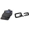 Audi 83B061501041 Tappetini Anteriori in Gomma per Tutte Le Condizioni atmosferiche, con Scritta Q3 & 83A071803 scritta Q3 logo nero Tuning Exclusive Black Edition emblema autoadesivo