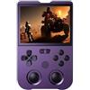 Old Arcade XU10 Console di gioco portatile con 10.000 giochi integrati, schermo IPS da 3,5 pollici, sistema Linux RK3326S, console di gioco portatile retrò nostalgica - 64G (viola)