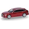 herpa modellino Audi A6 Avant, rosso tango metallizzato, miniatura in scala 1:87, pezzo da collezione, Made in Germany, modello in plastica