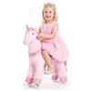 VEVOR Unicorno Cavalcabile Rosa per Bambini, Unicorno Cavalcabile con Ruote, Senza Batterie, Anello Anti-Ribaltamento, Sedile Rialzato, Maniglie e Pedali, Carico Massimo 50 kg, Per Bambini 3-8 Anni