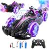QiquBox Auto telecomandata, auto RC con funzione spray a 14 canali, luci e musica, velocità fino a 25 km/h, adulti o bambini dai 3 anni in su. (Viola)