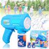 MQGY Sparabolle di Sapone LED, Pistola Giochi, Macchina Automatica, Bubble Gun, Cannone d'Aria, Giocattolo Matrimonio, Regalo Estivo Bambini, 120ml Liquido Incluso