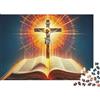RNDPFLKM Gesù - Religione Puzzle da 1000 pezzi Croce e Bibbia Cartone resistente Gioco per famiglie Divertente sfida regalo 38x26cm/1000pcs