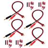 GTIWUNG 4 Pezzi Connettori T-Plug Deans Stile con Cavo in Silicone 30CM 14AWG per Batteria RC, 8 Pezzi T Spina Connettore per Toy Vehicle+ 8 Pezzi Tubo di Strizzacervelli