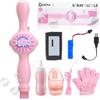 ATG Macchina per bolle di fumo elettrica, ricaricabile, automatica, per bolle di fumo, luci colorate e musica, gioco di nebbia per feste, estate, spiagge (rosa)
