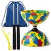 ProXopi Diabolo professionale Triplo Cuscinetto, Diabolo di Gicoleria con Bastoni in Fibra di Carbonio, Corda e Borsa per il trasporto, Stabile e Resistente per Principianti e Adulti (Multicolore)