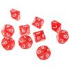 ulafbwur Dadi poliedrici multifacciali in plastica per giochi TRPG D10, in tinta unita, 10 pezzi