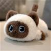 AQCQDQ Peluche a forma di gatto, simpatico gatto Kawaii, peluche corto, super morbido, per bambini, aula, scuola, feste, decorazione per gli ospiti (17 cm, gatto siame)