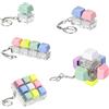 Foonary Set di 5 mini tastiere anti-stress a 4 tasti, portachiavi tastiera con funzione di clic lineare, giocattoli anti-stress per adulti (uomini e donne) per tutti i giorni