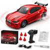 WDKXCN RC Drift Car, 1:64 Mini Macchina Telecomandata Drift con Faro LED, 4WD Drift Car con Sterzo Proporzionale, Macchinina Telecomandata Drift, Macchina da Drift per Adulti, Rosso