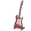Beufee Chitarra elettrica in miniatura in legno con supporto, delicata replica elettrica da 18 cm Replica da collezione Figurine Display Ornamenti del moo