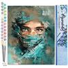 Figured'Art Dipingere con i Numeri - Paint by Numbers Sguardo ammaliante, Passatempo per Adulti, Kit Completo, Hobby Creativi - Quadri fai da te 40x50cm senza cornice