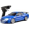 FLYCOLOR LD1899 1/18 RC Drift Car GTR R34 2.4GHz RWD con giroscopio on-road corpo in lega Shell auto da corsa radiocomando (blu)