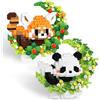 TENYEAH Set di mini blocchi 2 in 1 Panda per animali con cintura floreale