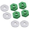 KEEDA 4 PZ 12mm Girare 17mm Cerchio in Lega di Alluminio Adattatore Esagonale per HSP 1/10 RC Car Buggy Monster Bigfoot Truck può utilizzare 1/8 Ruota Pneumatici (verde)
