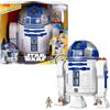 Fisher-Price Imaginext Star Wars - R2-D2, robot interattivo alto 44cm con luci e suoni, personaggio die-cast C-3PO e lancia-proiettili inclusi, ispirato alla saga, 3+ anni, HXG52