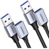 UGREEN Cavo Prolunga USB 3.0 Nylon 2 Pezzi Cable Maschio A Femmina A Alluminio 5Gbps per Computer, Disco Rigido Esterno, Stampante, Mouse, Tastiera, Hub, Pendrive (0.5M)