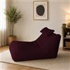 Talamo Italia - Pouf Abuli, Poltrona multiuso, Poltroncina sacco, Pouf poggiapiedi, Made in Italy, 70x120 h65 cm, Bordeaux