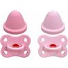 BABY J ART Ciuccio Neonato Personalizzato con Nome BABYJART Lovely | 2 pezzi ciuccio - Tettarella Anatomica in Silicone BPA Free | 0-6/6-18 Mesi (Rosa pastello-Rosa Chiaro)