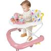 homewell Girello per bambini con vassoio per attività musicali rimovibile, girello per bambini facilmente pieghevole, altezza regolabile, a partire da 6 mesi, 62 x 68 x 36-81 cm (rosa)