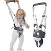 IULONEE Mesh Baby Walking Helper Maniglia Traspirante Toddler Walking Assistant Bambino Alzarsi Camminare Imparare Neonato Cintura da Passeggio Imbracatura di Sicurezza per Bambini (Mesh Grigio)