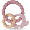 Vicloon Giocattoli per dentizione per bambini, in silicone e legno, giocattolo da masticare, facile da tenere e pulire, giocattolo per dentizione a forma di polpo in silicone per ragazzi e ragazze