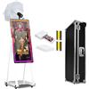 JIAQINMOTD Cabina fotografica con specchio magico da 101,5 cm, portatile per selfie, con touch screen da 21,5 pollici, mini PC integrato, torcia, custodia da viaggio per feste, matrimoni, eventi (bianco, cabina