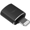Callstel Adattatore OTG USB 3.0 compatto per Lightning, USB-A femmina a Lightning maschio, nero
