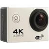 BJdfgE Ultra HD 4K Action Camera 30fps/170D Casco subacqueo Impermeabile Schermo da 2,0 pollici WiFi Controllo remoto Sport go Video Pro(Silver)