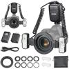 Godox MF-T76N Macro Doppia Testa Fotocamere Flash per Nikon,Modalità Automatica TTL,76Ws,GN22.4,2.4GHz Integrato,Doppie Teste Regolabili 0°a 150°,Batteria Inclusa,550 Flash a Piena Potenza