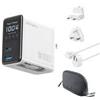 4smarts Caricabatterie GaN Flex Screen AI 100W 2 USB-C+1 USB-A, bianco, Travel Edition