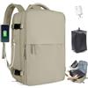 SZLX Zaino Ryanair 40x30x20 Sottovuoto Zaino da Viaggio 40x30x20 Wizzair Bagaglio a Mano Borse da Cabina Donna con USB Adatto a PC da 14 Pollici,Kaki,Ryanair/Wizz 40x30x20cm-Zaino Sottovuoto Con Pompa