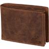 Fa.Volmer ® VO11 - Portafoglio da uomo in pelle con doppia cucitura, 9 scomparti per carte di credito, formato orizzontale, M, Classico