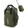 Hauptstadtkoffer Blnbag M7 - Trolley da viaggio 40×20×25 cm Materiale impermeabile, piccola Valigia, cabin bag max 20L, borsone per aereo leggero 2 ruote, Bagaglio morbido Scomparto imbottito per laptop, Verde scuro