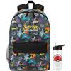 Get Trend Pokemon Zaino Bambino con Borraccia 500ml, Set Grande Zaino Scuola e Tempo Libero, Scuola, Sport e Viaggio, Regalo Bambini (Multi Battle Pokemon)