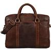 LEABAGS Borsa per documenti per uomo e donna | Custodia laptop in vera pelle 16 pollici | Borsa a tracolla con tracolla | Messenger | Borsa da lavoro | Borsa per insegnanti | Cow Saddle Horse
