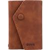 TECHMADE ETRES Portafoglio Magnetico ICON Easy - Compatibile con iPhone 17/16/15/14/13/12 - Protezione RFID, in PU Leather - 2 Slot Carte + Tasca Contanti - Compatto, Unisex, Antiscivolo (botton marrone)