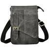 Le'aokuu Uomini Vera Pelle Viaggio Hip Bum Marsupio Hook Borsa a Tracolla Custodia per Telefono 611 (611-6 Grigio 2)