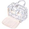Narwey Beauty Case da Viaggio, Grande Beauty Case da per Donna Uomo, Borsa da Toilette Wash Bag per Travel Kit Viaggio (Fiore Blu Navy)