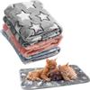 WIRZUL Confezione da 3 coperte lavabili per cani e gatti, morbide e resistenti, morbide e calde, in flanella, taglia M, adatte a cani di piccola e media taglia (rosa, blu e nero).