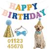 HAPZUR RAMGLYO Kit Compleanno Cane e Gatto con Cappellino, Bandana e Decorazioni - Accessori per Festa di Adozione Cuccioli, Foto Perfette e Regali Speciali per un Compleanno Indimenticabile