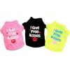 Vdaxvme 3pcs Estati Vestiti Dell'animale Domestico Divertente Stampato Gilet Fresco Traspirante Cuccioli Senza Maniche Pet Abbigliamento per il Caldo Traspirante Vestiti D