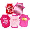 Vdaxvme 3pcs Estati Vestiti Dell'animale Domestico Divertente Stampato Gilet Fresco Traspirante Cuccioli Senza Maniche Pet Abbigliamento per il Caldo Traspirante Vestiti D