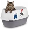 Iris Ohyama, Cassettiera per gatti XL, Lettiera per gatti XXL, bianco/grigio, cassettiera per lettiera, apertura dall'alto, facile da pulire, per grandi gatti adulti, due gatti, Maine Coon, senza BPA