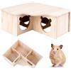 Pyralidsg Casetta Criceto, Tre Scomparti Casetta in Legno per Criceti, Smontabile Nascondiglio per Piccoli Animali, Gabbia Criceti per Topi Gerbilli, Porcellini D'India