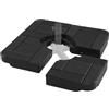 COSTWAY Base Ombrellone da Giardino a 4 Pezzi, Base Riempibile Quadrata per Ombrellone con 84 kg Acaua e Sabbia, Supporto Pesante Portabile con Maniglia per Cortile e Piscina