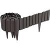 YUENFONG Bordo per prato, in plastica, effetto legno, 4,6 m, per aiuole e prato, con picchetti da 10 cm, colore: marrone