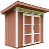 TIMBELA Casetta da Giardino di QUALITÀ PREMIUM 3m²-L161xW294cm-con Pavimento, Tegole Bituminose,Set di Vernici-Costruzione con pannelli LP Smartside-Capanno da giardino - TIMBELA M901A- Redwood Red
