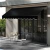 RELAX4LIFE Tenda da Sole per Esterno con Morsetto senza Forare, Telaio Telescopico, Telo Anti-UV, Altezza e Inclinazione Regolabile, Ideale per Balcone e Terrazzo (Grigio, 400x180cm)